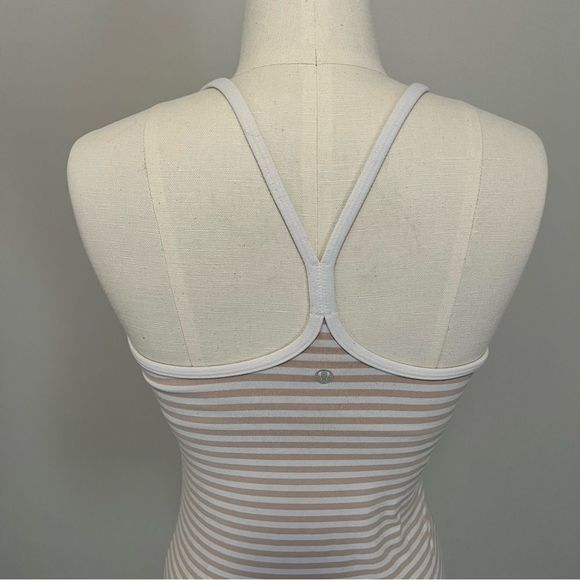 Lululemon Power Y Tank Top Narrow Bold Stripe White Nude - Picture 12 of 16